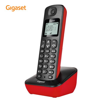 Gigaset原西门子品牌电话机A191数字无绳电话单机中文显示双免提家用办公座机子母机(魔力红) 一年质保