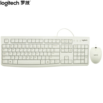 罗技（Logitech）MK120 键鼠套装 有线键鼠套装 办公键鼠套装 电脑键盘 笔记本键盘 联想全尺寸 白色