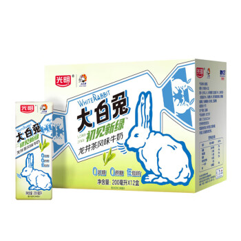 光明大白兔龙井茶风味牛奶200ml*12盒 礼盒装