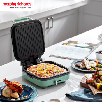 摩飞（Morphyrichards）电饼铛家用早餐机小型多功能煎烤锅轻食面包吐司压烤机华夫饼机 MR8600清新绿