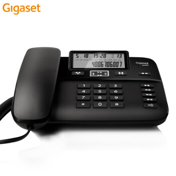集怡嘉(Gigaset)原西门子品牌 固定电话座机 办公家用 双接口 免电池 防潮电话机 DA260S 防潮版黑色