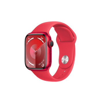 Apple/苹果 Watch Series 9 智能手表GPS+蜂窝款41毫米红色铝金属表壳红色运动型表带S/M MRY73CH/A