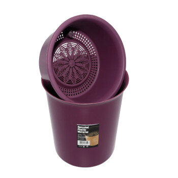 广百纳堡 茶渣桶茶桶茶具配件塑料茶台废水桶过滤茶水桶 紫色小号圆