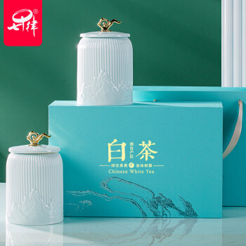 七律绿茶特级安吉原产白茶200g明前2024新茶送长辈高端礼品茶叶礼盒装