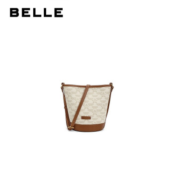 Belle 女复古通勤单肩斜挎水桶包 X6910AX4 浅棕 