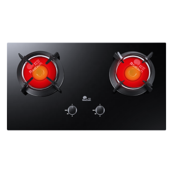 红日（RedSun）红外线燃气灶天然气灶 一级能效猛火节能 台嵌两用钢化玻璃 灶具双灶JZT-EM318BP（天然气）