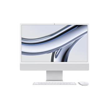 Apple/苹果AI笔记本/2023款 iMac 24英寸银色 4.5K屏M3(8+10核)16G 512G一体式电脑Z19E0005Z【定制】