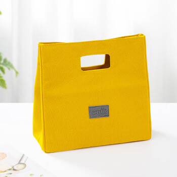 昌木子（CAMUZ）日式保温餐包 饭盒袋 上班族便当包 饭袋简约高颜值 黄色方块包