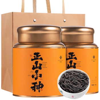 华源茶业 武夷山正山小种特级红茶 礼罐装茶叶500g 双罐