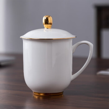陶相惠 景德镇茶杯陶瓷办公杯带盖家用杯子骨瓷水杯会议室茶杯定制