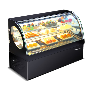 维仕美（Vvmax）商用蛋糕柜展示柜冷藏水果甜品保鲜柜弧形直角台式风冷玻璃西点柜  1.2台式黑色弧形