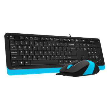 双飞燕（A4TECH）F1010飞时代 键鼠套装 有线键盘鼠标套装 笔记本电脑办公外接薄膜鼠标键盘套装 幻光蓝