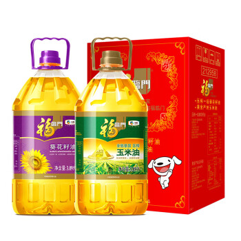 福临门 食用油葵花籽油+玉米油品质套装3.09L*2 