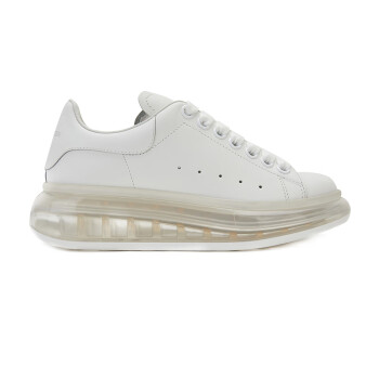 亚历山大麦昆（Alexander McQueen）AMQ  女士白色牛皮透明橡胶底休闲运动鞋  611698 WHX98 9000 37