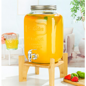 畅宝森   玻璃冷水桶饮料果果汁罐可乐桶容器果汁鼎和架子   DO 1