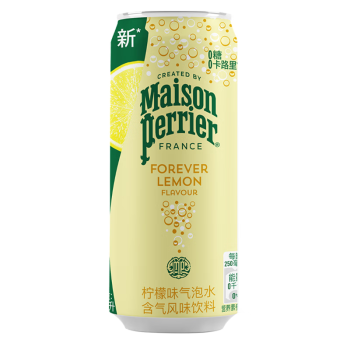 Perrier氼颂家巴黎水 法国进口小彩罐气泡水柠檬味天然矿泉水250ml*24罐