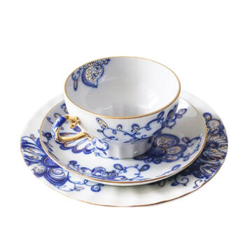 俄皇（Lomonosov）杯碟咖啡杯下午茶瓷器套装 一杯二碟 凤歌 