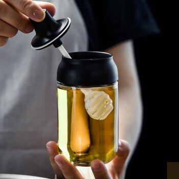 诺派玻璃蜂蜜瓶取蜜棒勺盖一体密封调料瓶 调味罐调料罐厨房用品C2432