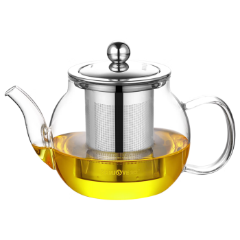 金灶（KAMJOVE） 600ML茶壶 耐热玻璃茶壶不锈钢过滤内胆泡茶壶 花茶壶煮茶壶A-07