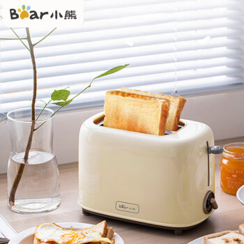小熊（Bear）面包机 多士炉早餐烤吐司机 烤面包片2片家用多功能轻食机 6档烘烤带防尘盖 DSL-C02K8