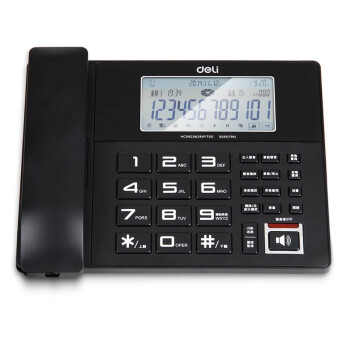 得力（deli) 799  录音电话机 固定座机 办公家用 来电显示 4G内存卡 连接电脑管理 黑