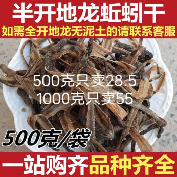 中药材大地龙干蚯蚓穿地龙串广地龙100克半开磨地龙粉