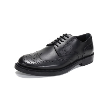TOD'S托德斯 男士黑色皮革系带布洛克皮鞋 XXM62C00C10OLWB999 9码