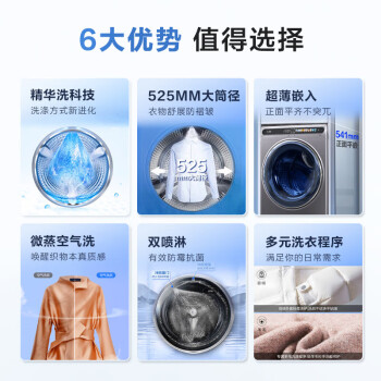 海尔（Haier）滚筒洗衣机全自动 洗烘一体机 10公斤大容量 【精华洗EG100HMATESL59S】超薄家用 以旧换新