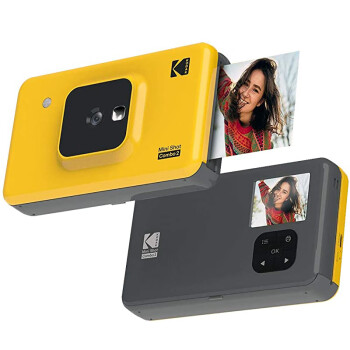 柯达（Kodak）C210拍立得相机 黄灰（1000万 1.7英寸屏 含自拍镜 蓝牙连接 APP 编辑预览 热升华相片打印）