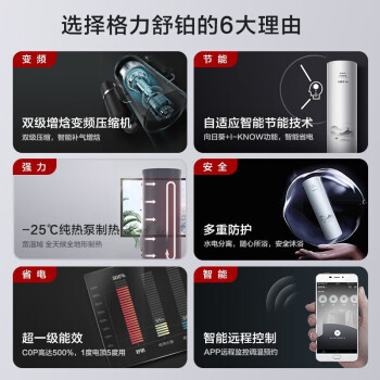 格力（GREE）空气能热水器 家用400升 WIFI控制 -25℃制热水 晶钛蓝搪瓷内胆 SXT400LCJW/L-1(全能王-舒铂)