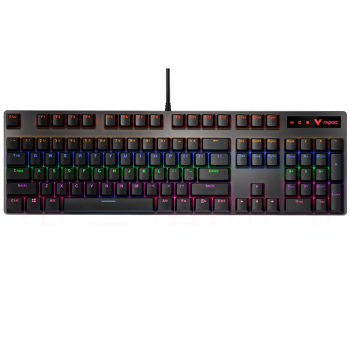 雷柏（Rapoo） V500PRO 有线背光机械键盘 104键全尺寸游戏电竞笔记本电脑多媒体办公吃鸡全键无冲键盘 红轴