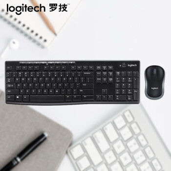 罗技（Logitech）无线键鼠套装 办公键鼠套装 无线键盘+无线鼠标 黑色MK270
