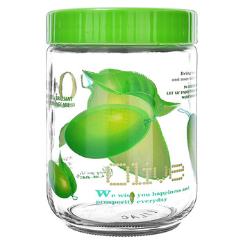 
                                        
                                                                                紫丁香 储物罐 全玻璃防潮茶叶罐厨房密封罐1.2LWJSE71200 颜色随机                