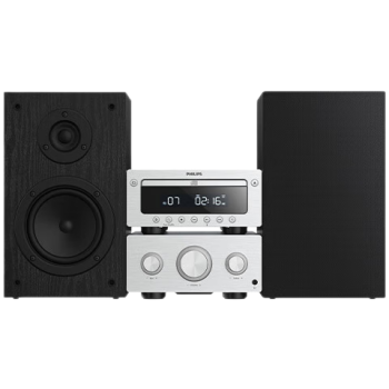 飞利浦M6509 CD机 CD播放机 播放器 桌面HIFI音响 2.0声道 分体设计100W额定输出功率 迷你音响 