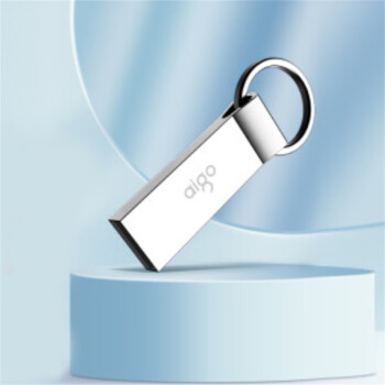爱国者（aigo）金属U盘 车载U盘优盘 一体封装 便携挂环 USB2.0 经典U盘 U210-8GB  银色
