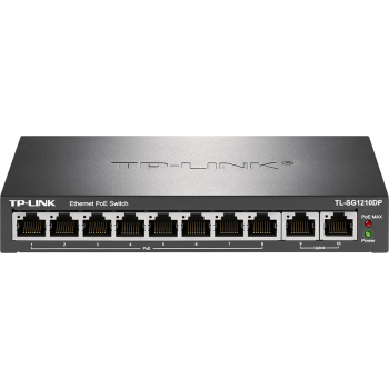 TP-LINK  8口千兆poe+2千兆上联10口PoE交换机  PoE供电 网络分线器分流器交换器 TL-SG1210DP 