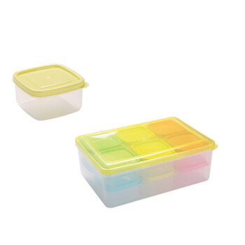 Homeglen 幼儿园食物留样食堂食品菜品留样盒塑料保鲜盒收纳辅食分装盒 12格套装 1个装