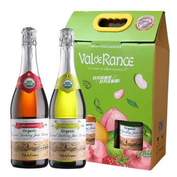 Val De Rance 沃迪安 法国原瓶进口无醇起泡酒 无酒精香槟果汁果酒饮料 树莓+香梨 750ml双支礼盒装