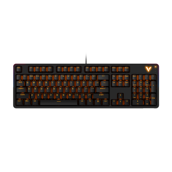 雷柏（Rapoo）V500PRO升级款橙光 104键有线背光机械键盘 笔记本电脑游戏办公吃鸡全键无冲可编程键盘 黑轴\t
