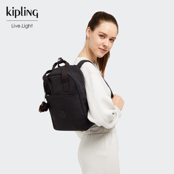 KIPLING凯浦林时尚女款手提包猴子包包黑色双肩背包轻便书包SIVA