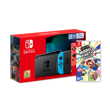 Nintendo Switch任天堂 国行续航增强版红蓝游戏主机 & 超级马力欧派对 卡带
