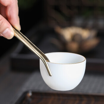 MULTIPOTENT茶具配件铜茶夹功夫茶镊子茶杯夹茶道配件两用铜夹