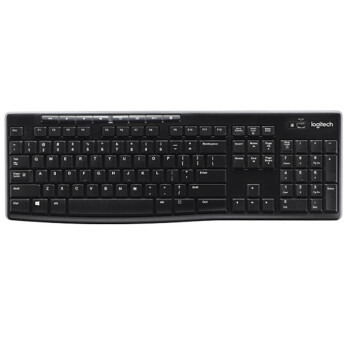 罗技（Logitech）K270无线键盘 全尺寸多媒体键盘 笔记本台式机家用商务办公键盘 带优联 黑色