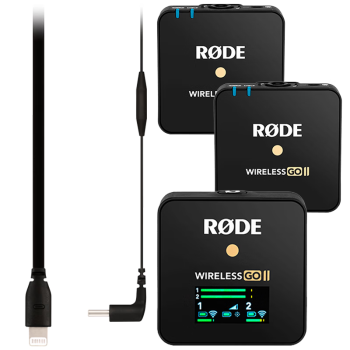 RODE罗德麦克风Wireless Go II无线领夹一拖二户外带货直播采访访谈VLOG电脑相机苹果款可监听