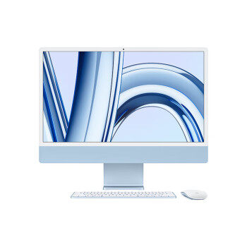 Apple/苹果/2023款 iMac 24英寸蓝色 4.5K屏 M3(8+8核) 8G 256G 一体式电脑 MQRC3CH/A