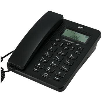 得力（deli）13606 电话机座机 固定电话 办公家用 来去电查询 可接分机 黑色