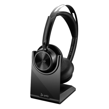 缤特力（PLANTRONICS）Focus 2 无线蓝牙耳机 头戴主动降噪 HIFI立体声 含充电底座 兼容电脑+手机 Teams版