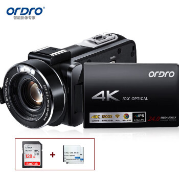欧达（ORDRO）AC7摄像机4K专业摄影机高清直播录像机家用手持dv录像机 10倍光学变焦 vlog短视频