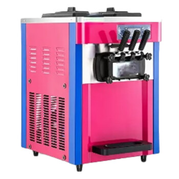QKEJQ三色冰淇淋机商用全自动雪糕甜筒机圣代机台式三头软冰激凌机   RC-168T台式三色