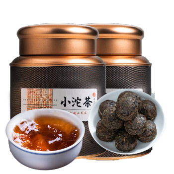 一号村【年货送礼】糯米香普洱茶小沱茶250g*2罐礼罐手提袋茶叶